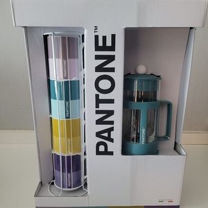 NEW PANTONE Coffee Cup 4 Fine China Porcelain 35 oz French Press Set Gift Box